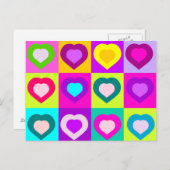 カラフルハート，ラブポストカード ポストカード (正面/裏面)