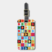 カラフルハート、ラベル ラゲッジタグ (正面縦)