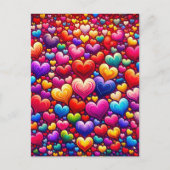 カラフルハート、後交差 ポストカード (正面)