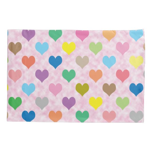 カラフルハート 枕カバー (裏面)