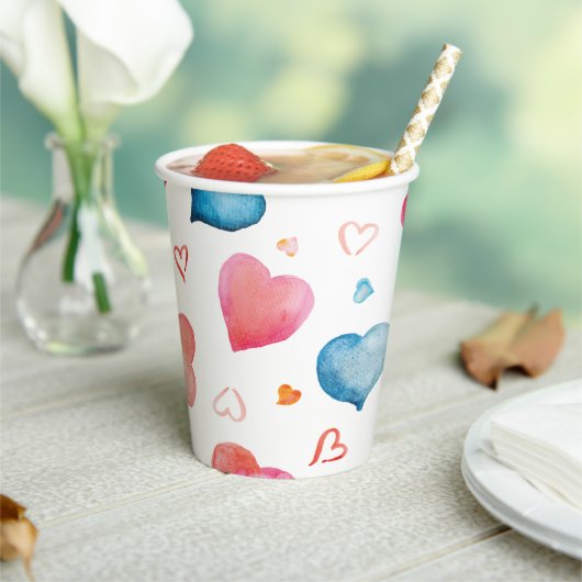 カラフルハート 紙コップ (インサイチュ)