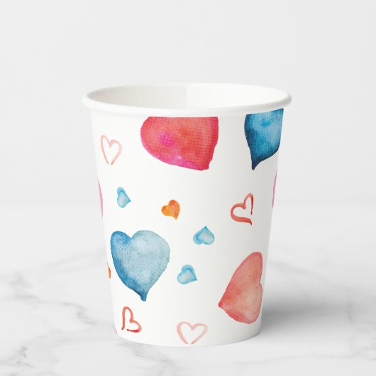 カラフルハート 紙コップ (左)