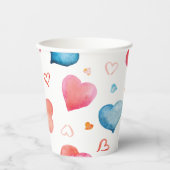 カラフルハート 紙コップ (正面)