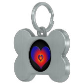 カラフルハート、赤いオレンジ ペットネームタグ (正面右)