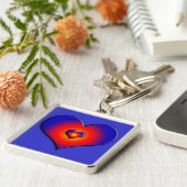 カラフルハート、赤青 キーホルダー (側面)