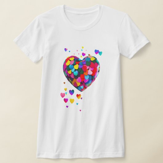 カラフルハート Tシャツ (レイダウン)