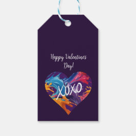 カラフルハートXOXO-Purple- ギフトタグ