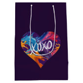 カラフルハートXOXO-Purple- ミディアムペーパーバッグ (裏面)
