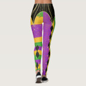 カラフルハーレクインマルディグラスカラーアーガイルストライプ レギンス (裏面)