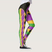 カラフルハーレクインマルディグラスカラーアーガイルストライプ レギンス (右)