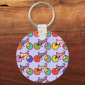 カラフルバイク模様 キーホルダー (正面)