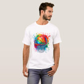 カラフルバスケットボールタイダイカラー Tシャツ (正面フル)