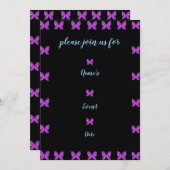 カラフルバタフライパーティーANYイベント招待状 招待状 (正面/裏面)