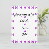 カラフルバタフライパーティーANYイベント招待状 招待状 (スタンド正面)