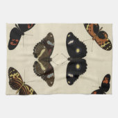 カラフルバタフライメドレオンクリーム背景 キッチンタオル (横)