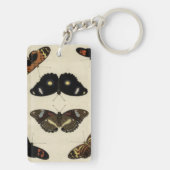 カラフルバタフライメドレオンクリーム背景 キーホルダー (裏面)