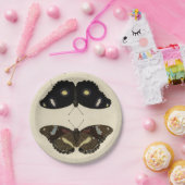 カラフルバタフライメドレオンクリーム背景 ペーパープレート (パーティー)