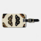 カラフルバタフライメドレオンクリーム背景 ラゲッジタグ (正面横)