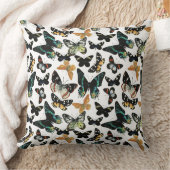 カラフルバタフライリピート模様自然アート クッション (ブランケット)