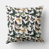 カラフルバタフライリピート模様自然アート クッション (裏面)