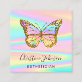 カラフルバタフライロゴスクエアビジネスカード スクエア名刺 (正面)