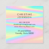 カラフルバタフライロゴスクエアビジネスカード スクエア名刺 (裏面)