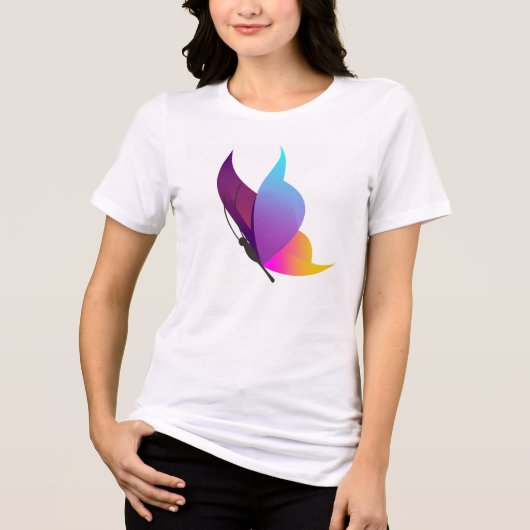 「カラフルバタフライ」ティー トライブレンドＴシャツ (正面)