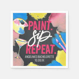 カラフルバチェロレッテチョーク絵を描ボードとSIP スタンダードカクテルナプキン