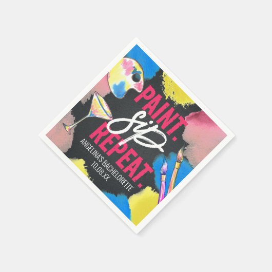 カラフルバチェロレッテチョーク絵を描ボードとSIP スタンダードカクテルナプキン (角)