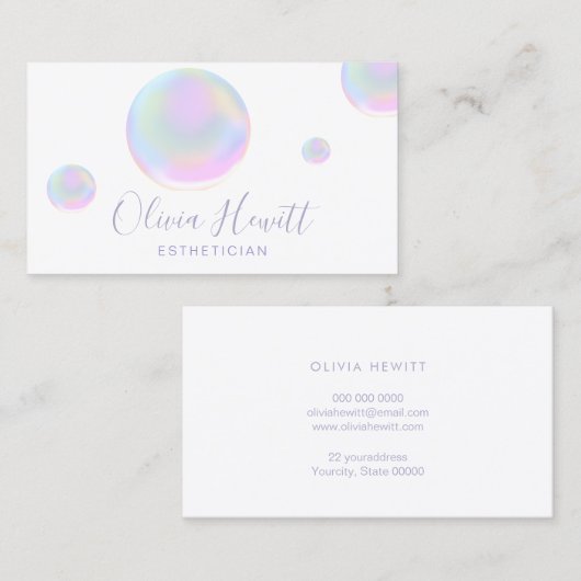 カラフルバブルエステティシャン 名刺 (正面/裏面)