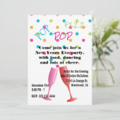 カラフルバブルズニューイヤーイブパーティの招待状 招待状 (スタンド正面)