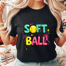 カラフルバブルソフトボールママプレイヤーTシャツ