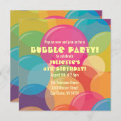 カラフルバブルパーティー誕生日招待状 招待状 (正面/裏面)