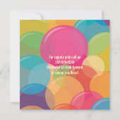 カラフルバブルパーティー誕生日招待状 招待状 (裏面)