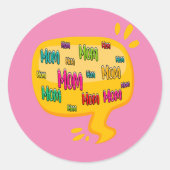 カラフルバブル付きマ考えマー ラウンドシール (正面)