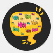 カラフルバブル付きマ考えマー ラウンドシール (正面)