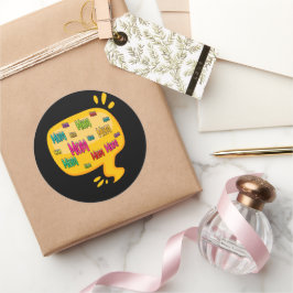 カラフルバブル付きマ考えマー ラウンドシール