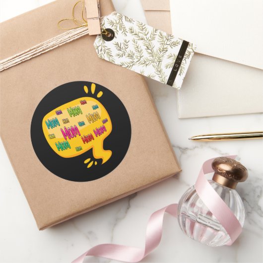 カラフルバブル付きマ考えマー ラウンドシール (ギフト)