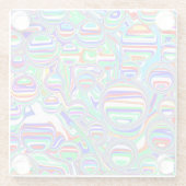 カラフルバブル抽象芸術デジタルアート ガラスコースター (裏面)