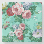 カラフルバラと花 ストーンコースター (正面)