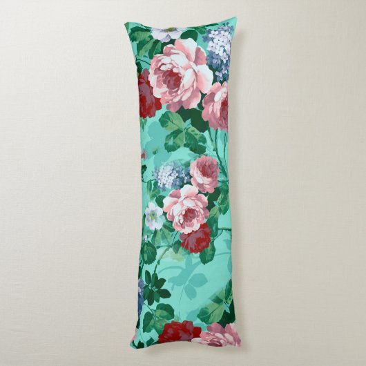 カラフルバラと花 ボディピロー (裏面 (縦))