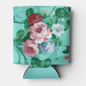 カラフルバラと花 缶クーラー (正面)