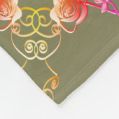 カラフルバラハートと彼女の名前フリース 空白の フリースブランケット (角)