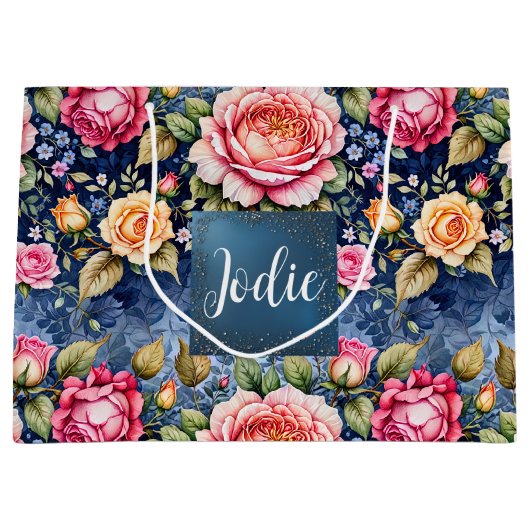 カラフルバラファンタジー ラージペーパーバッグ (正面)