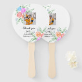 カラフルバラ感謝してい君の結婚名 ハンドファン (正面&裏面)