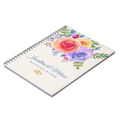 カラフルバラ水彩フローラ結婚計画 ノートブック (左側)