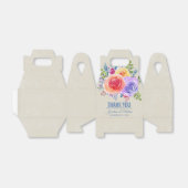 カラフルバラ水色フローラ結婚お願い フェイバーボックス (折り畳みなし)