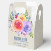 カラフルバラ水色フローラ結婚お願い フェイバーボックス (オープン)