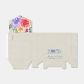 カラフルバラ水色フローラ結婚お願い フェイバーボックス (折り畳みなし)