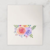 カラフルバラ水色フローラ結婚テーブル プレイスカード (外部開封)